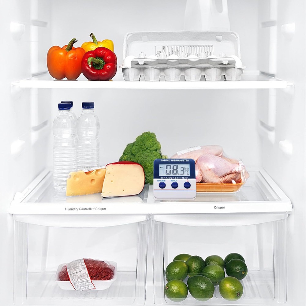 Fridge Thermometer Freezer Digital Refrigerator white