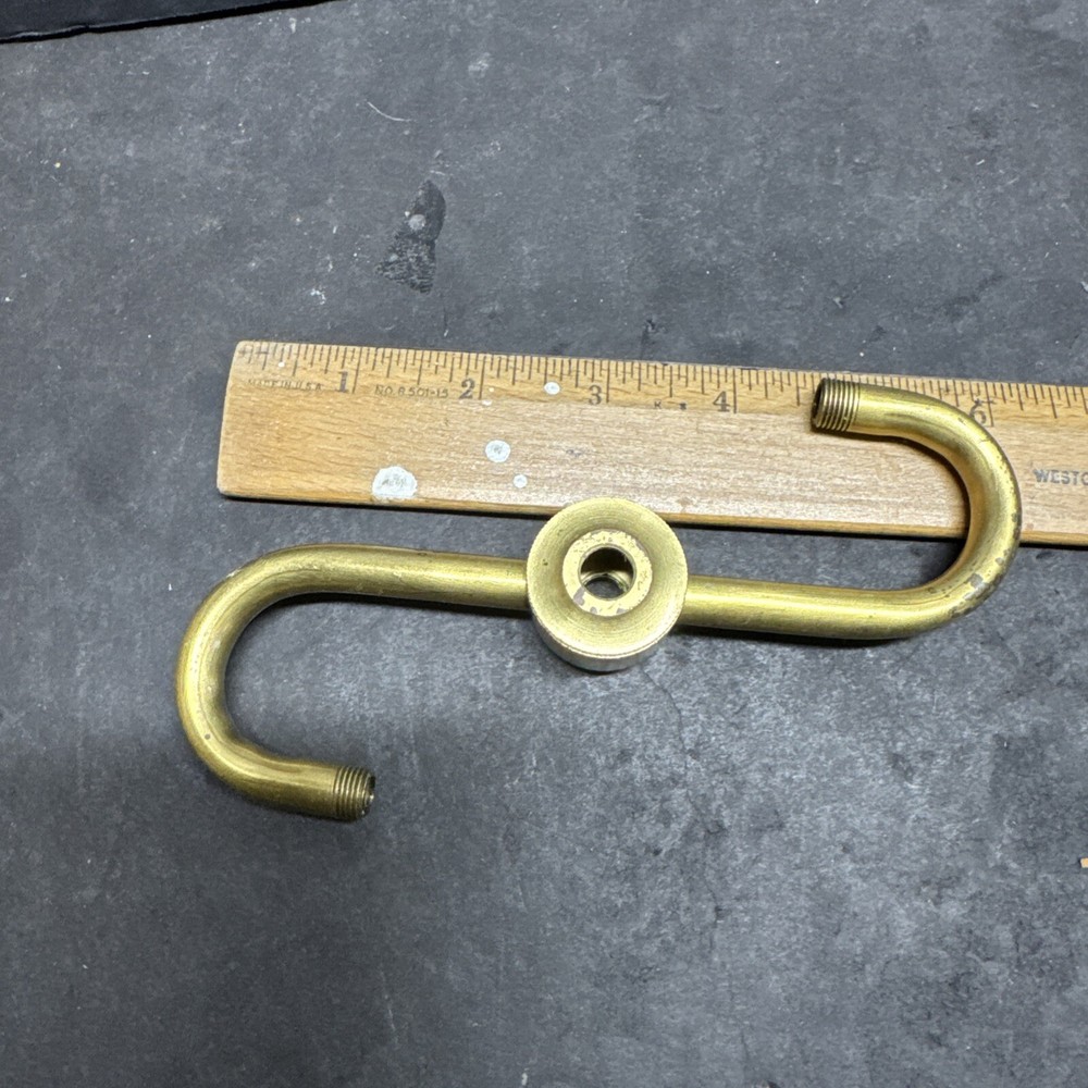 SOLID BRASS UNFINISHED TWO LIGHT S SHAPED CLUSTERS WITH 1/8-27 IPS ALL AROUND