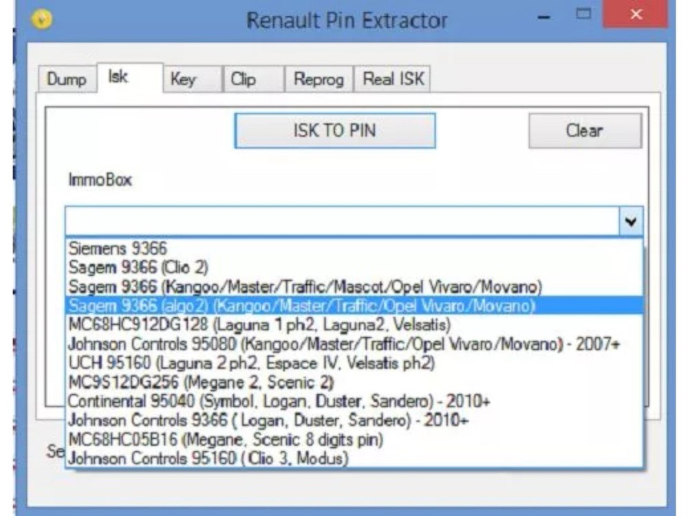 Renault immo  PIN code extractor software