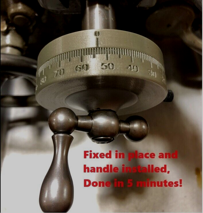 South Bend 9/10K lathe Cross Feed large 3" dial, easy read (Fits over 1.03 dial)