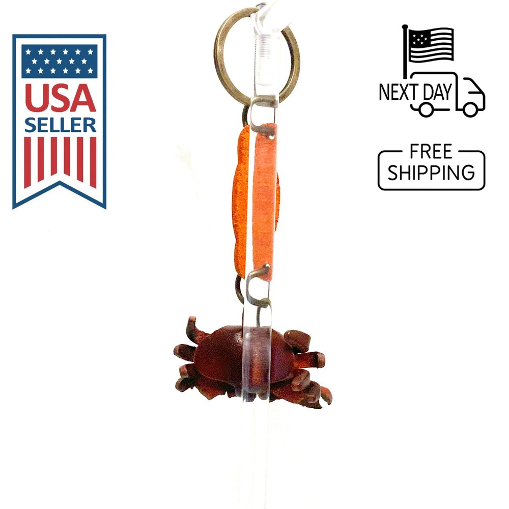 Crab Handmade Leather Keyring #2