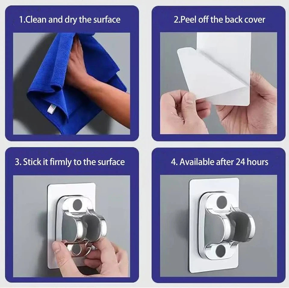 Self-adhesive Handheld Shower Head Holder Adjustable Wall Mount Shower Bracket*