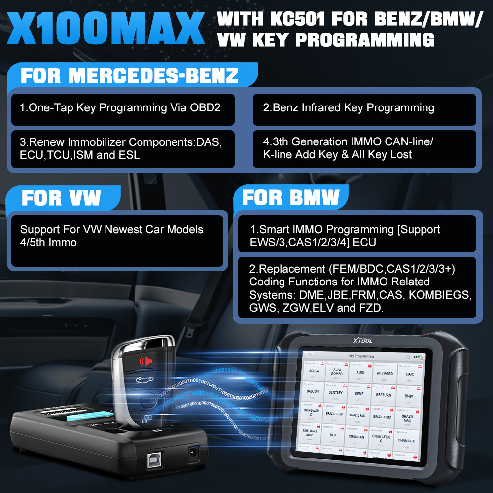 USED XTOOL X100 MAX IMMO Key Programmer Auto Diagnostic Tool Topology Mapping