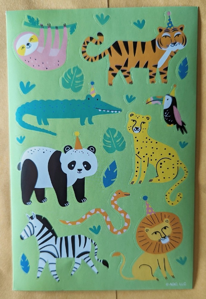 Animals Panda, Zebra, Lion. Single Sheet