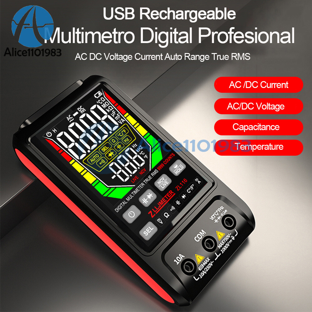 Digital Smart Multimeter AC DC Voltmeter Ammeter Resistance Ohm Meter 9999 Count
