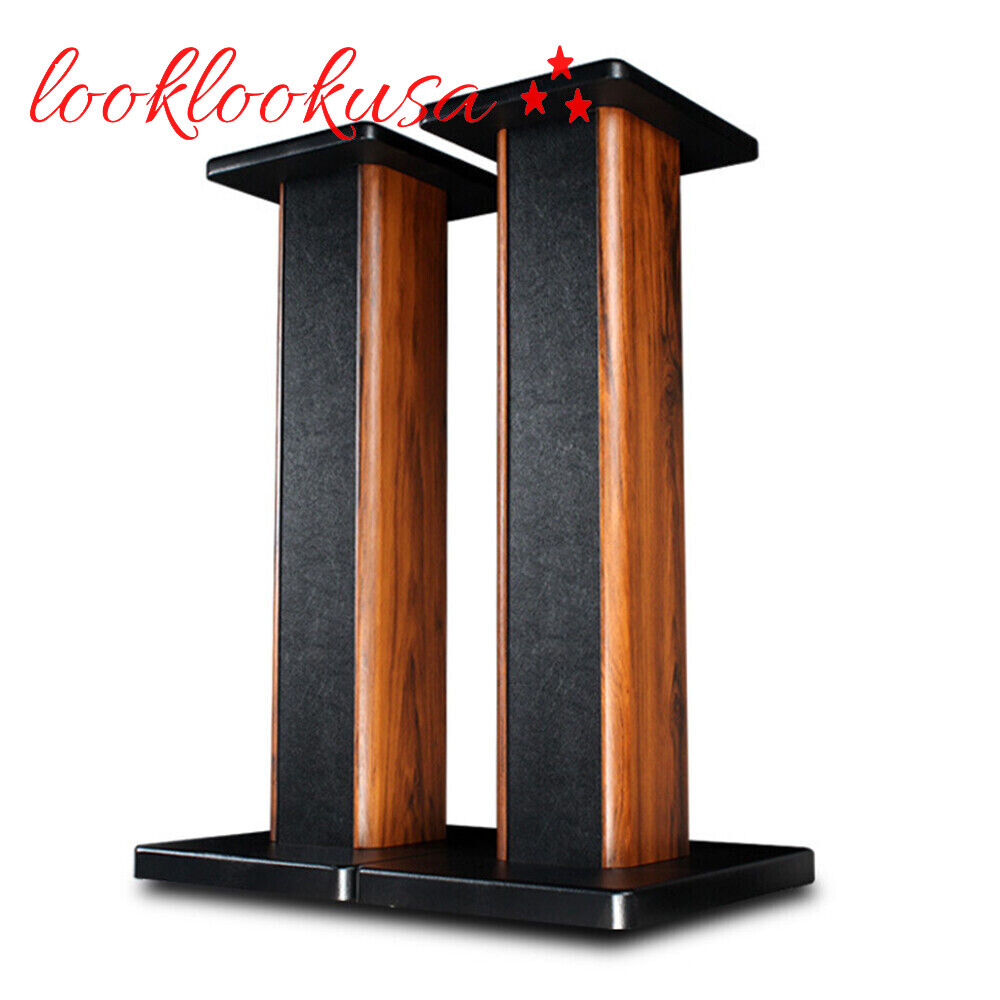Bookshelf Floor Speaker Stands 1Pair Wood Column Home Theater Speaker Bookshelf