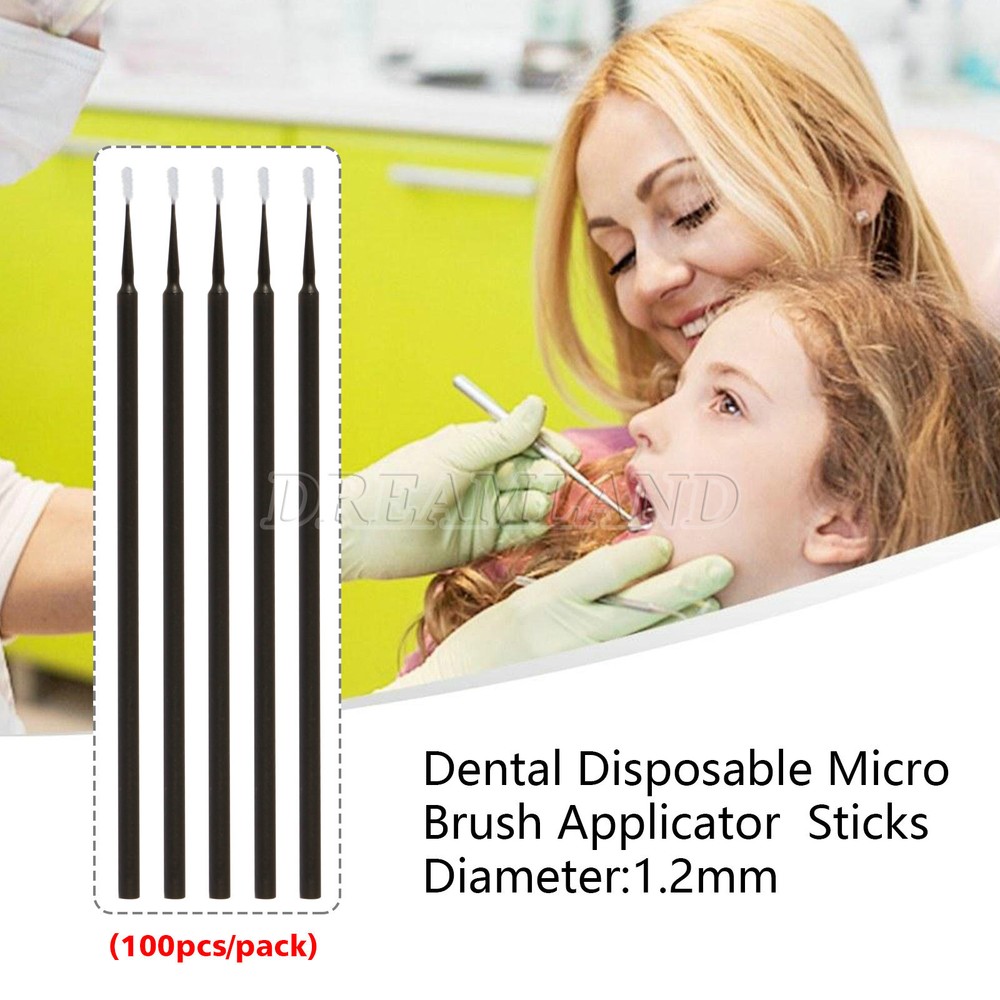 100 Microbrush Micro Brush Applicator Tips (Regular, Fine, Super Fine) Dental