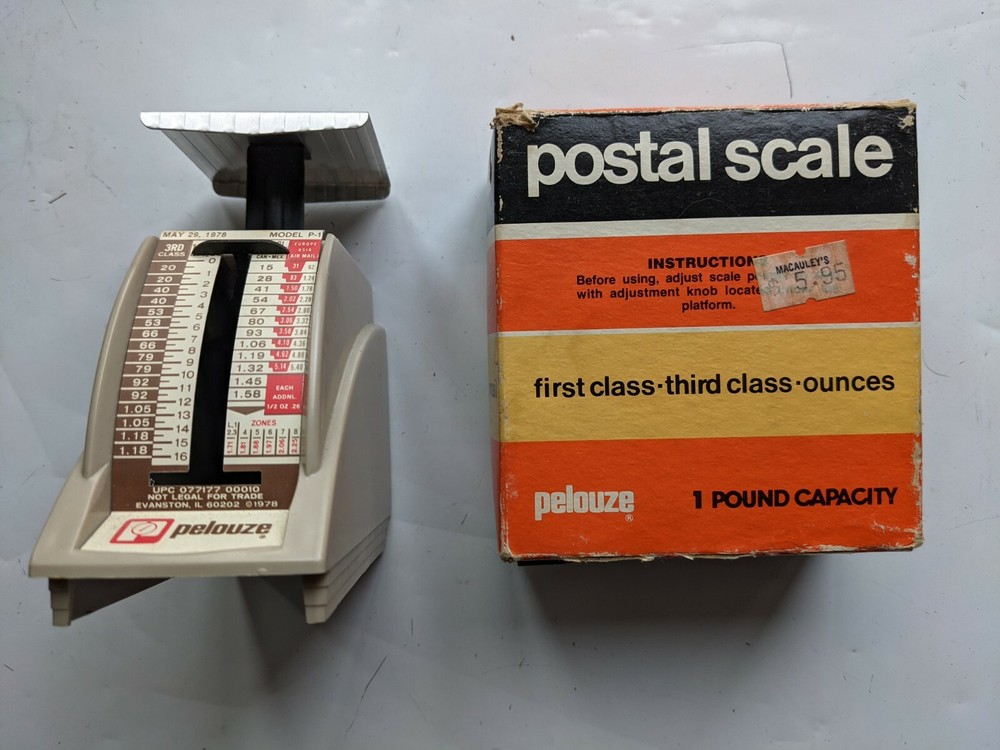 Pelouze Postal Scale First Class Third Class 1 Pound Max 1978