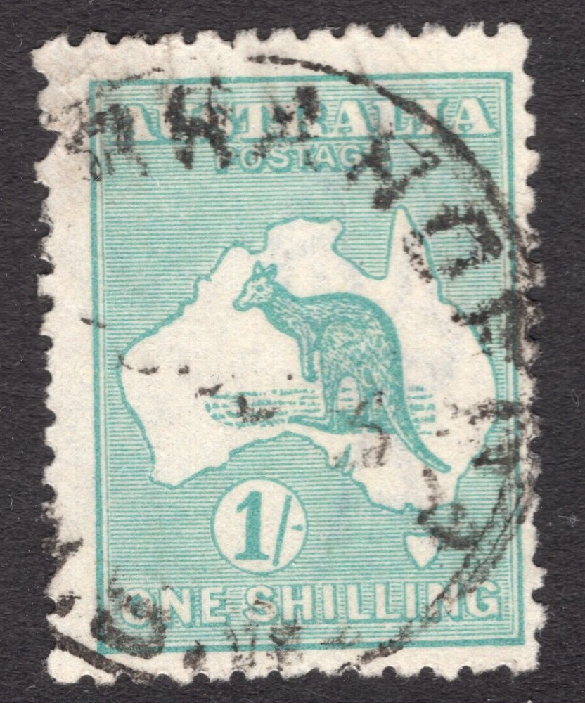 Australia Roo Kangaroo 1/- Shilling Emerald 3rd WMK  REF: KR24