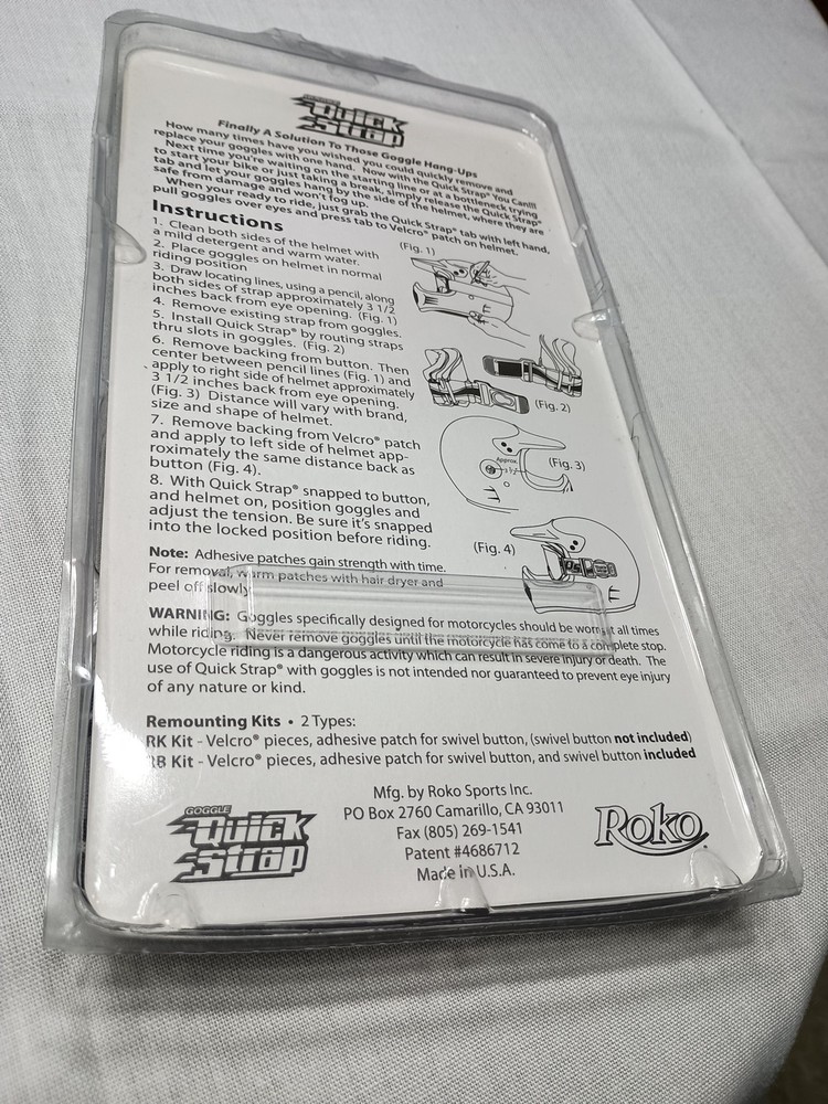 Roko Goggle Quick Strap Black New In Package