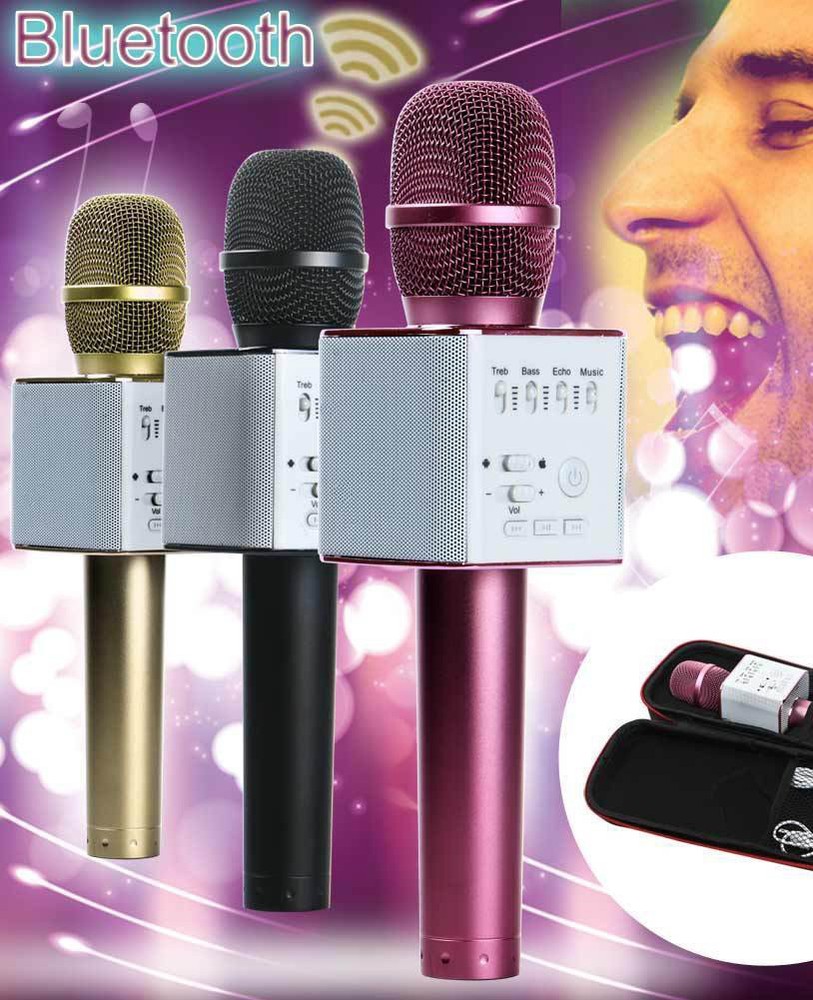Q9 Wireless Bluetooth Condenser Microphone Mic Karaoke Player Speakers