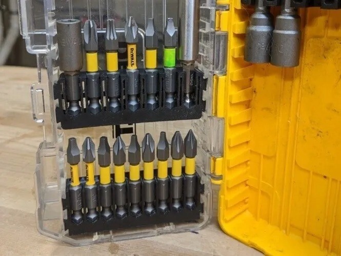 Replacement 3D Printed Dewalt ToughCase Long Bit Holder Insert (holds 9 bits)