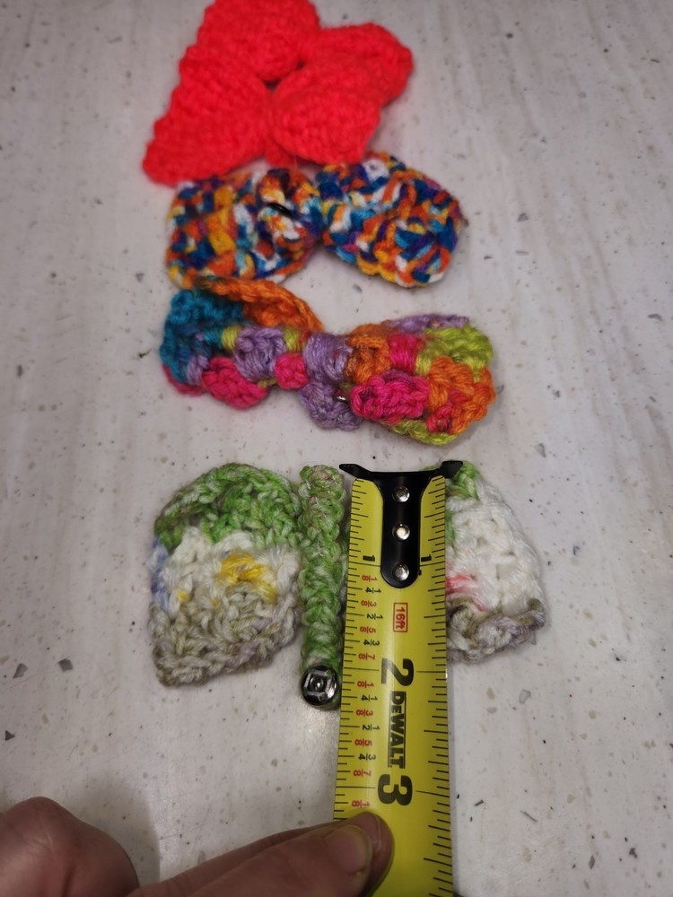Crochet Medium Pet Bow with Snaps