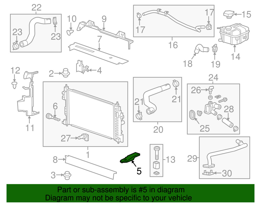 Genuine GM Radiator Lower Bracket 23120324