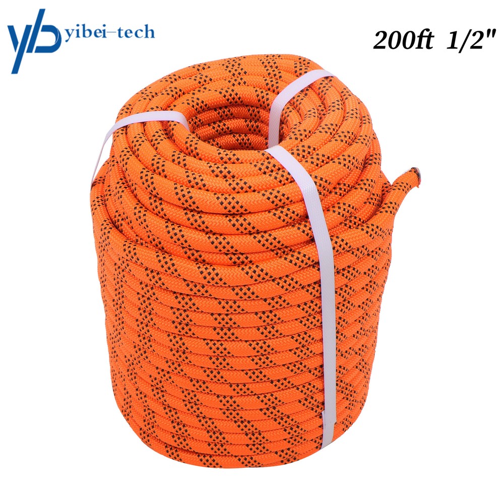 200FT Double Braid Polyester Rope Arborist Bull Tree Rigging Work Utility 1/2"