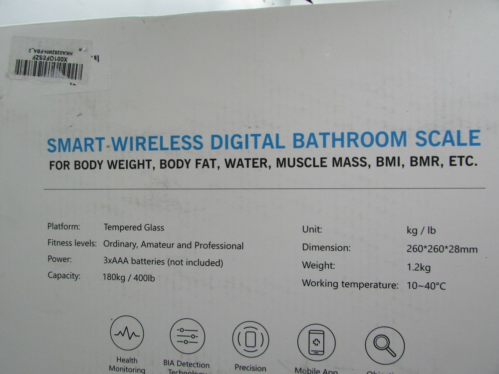 Smart Wireless Digital Bathroom Scale Body Composition Analyzer LED NIB