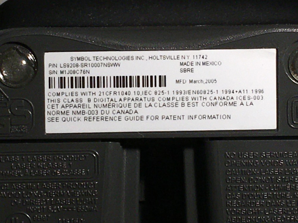 Symbol LS9208 Presentation Scanner with OEM USB Cable and Angle-adjustable Base