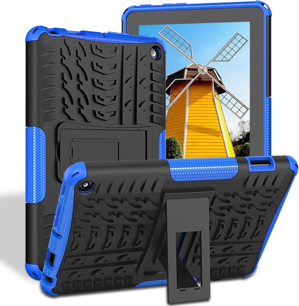 Case for Fire 7 Tablet 2022 Release, Dual Layer Shockproof with Kickstand