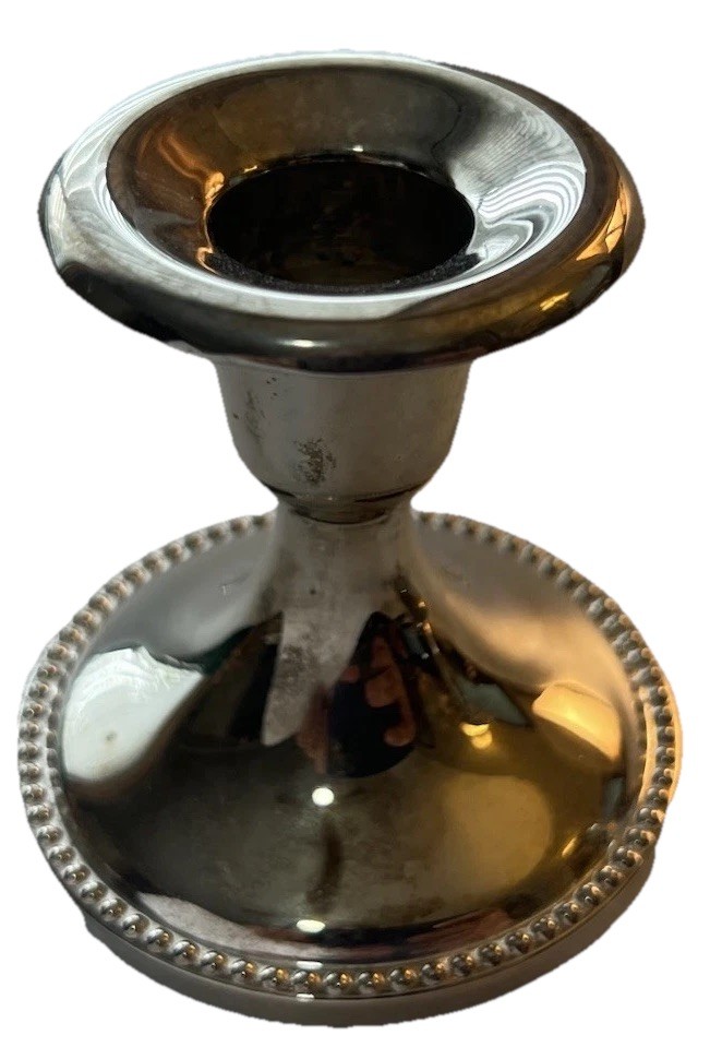 Pair Of 3" Three Inch Silver Plate Candle Holders - Unbranded