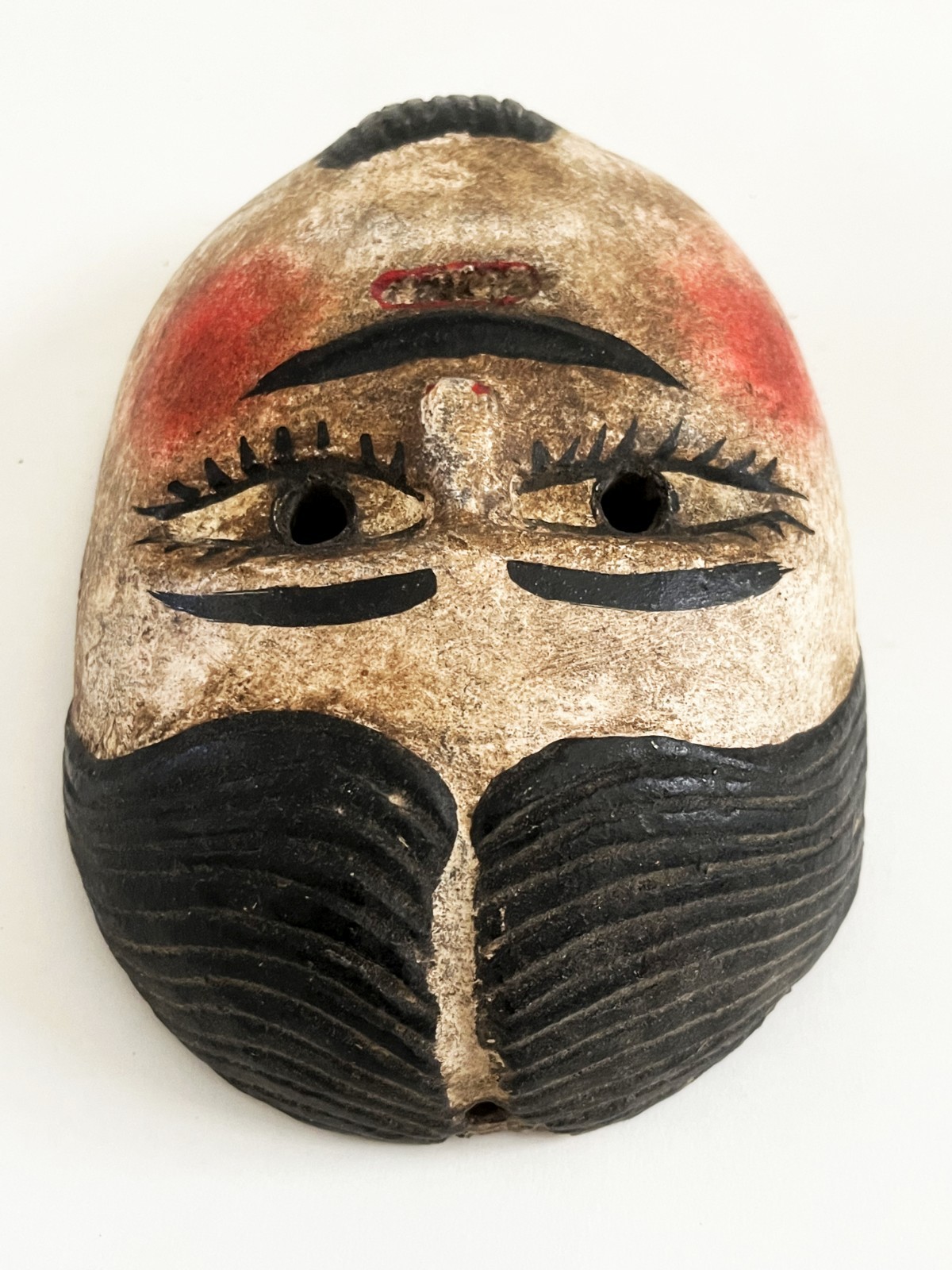 VTG MEXICAN HIDALGO JUANEGRO CUANEGRO JUAN NEGRO FOLK ART HAND CARVED DANCE MASK