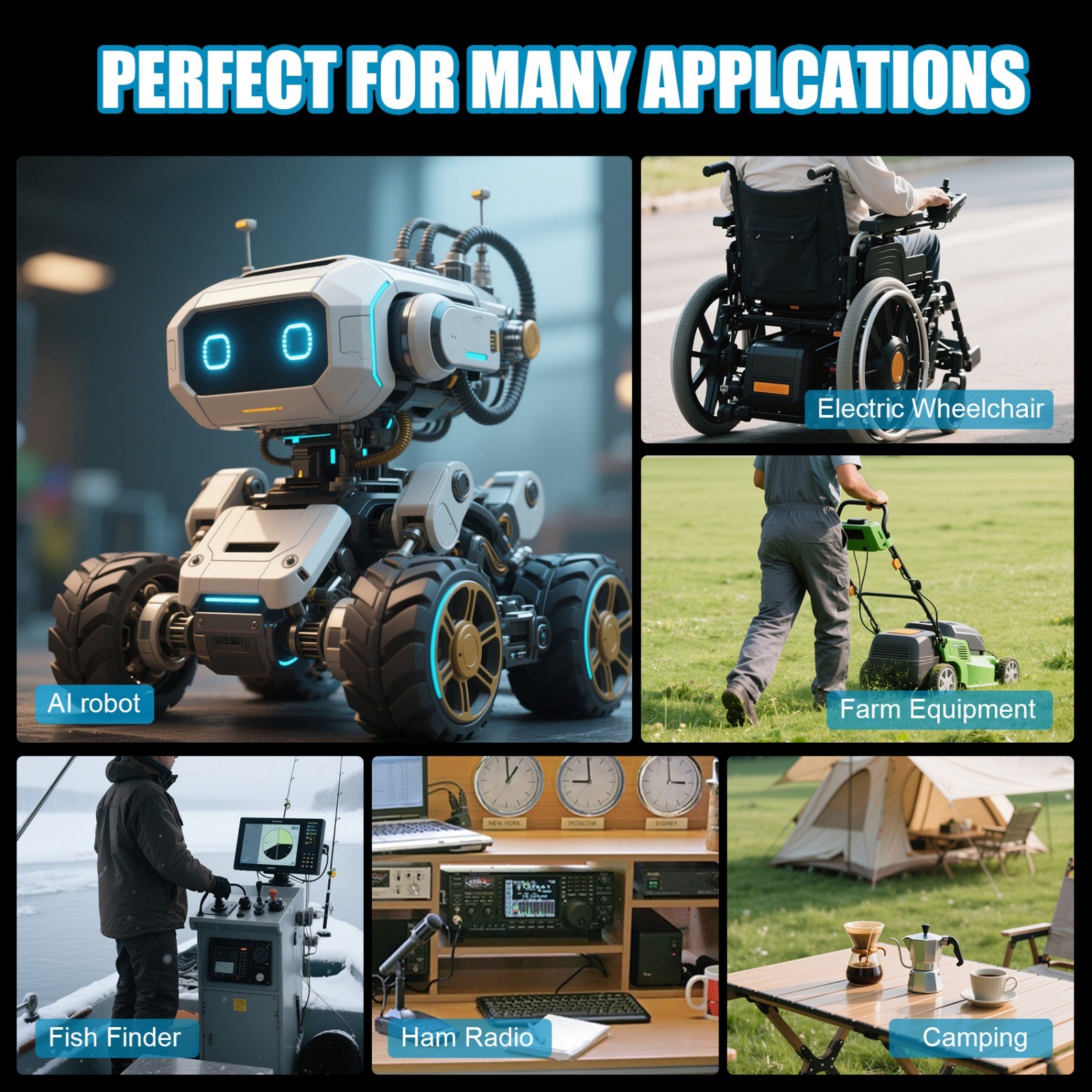 12V 60Ah Lithium Battery LiFePO4 Rechargeable Deep Cycle BMS RV Solar Golf Cart