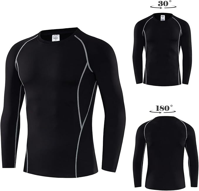 Mens Compression Base Layer Under Full Suit Shirt Tights Pant Set Winter Thermal