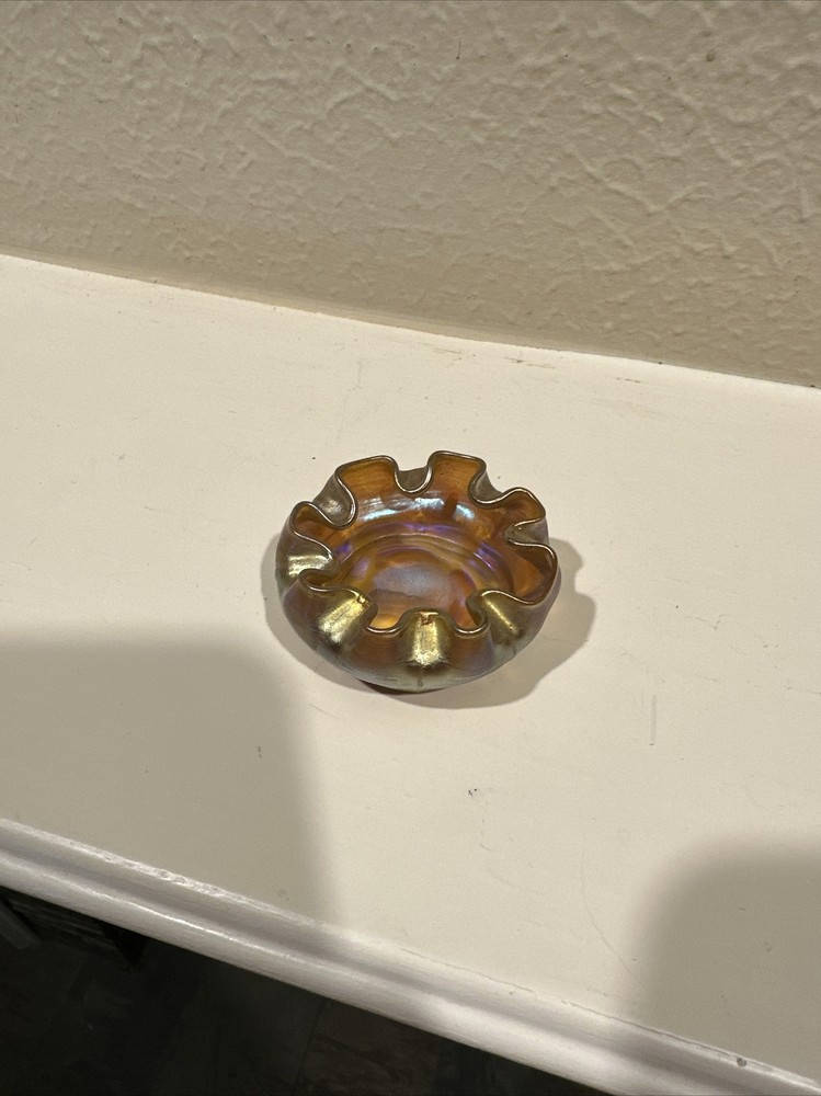Antique Tiffany Favrile Glass Salt Cellar