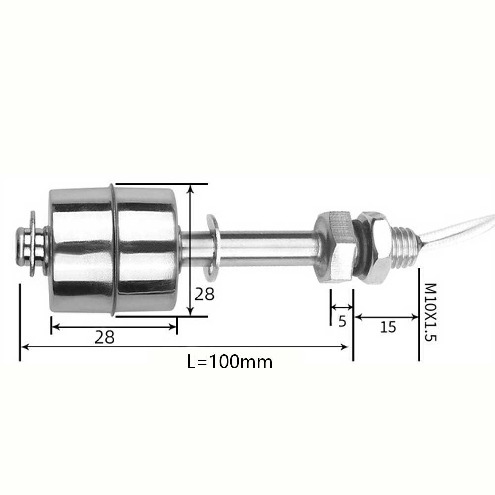 5PC 100mm Stainless Steel Liquid Water Level Sensor Horizontal Float Switch Tool