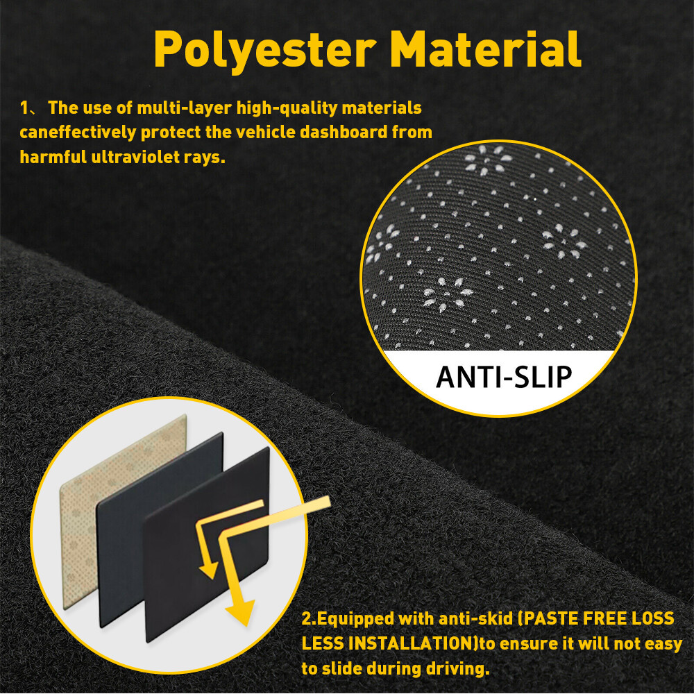 Dashboard Pad Dash Cover Mat fits For 1997-2003 Ford F150 Non-Slip Carpet Black