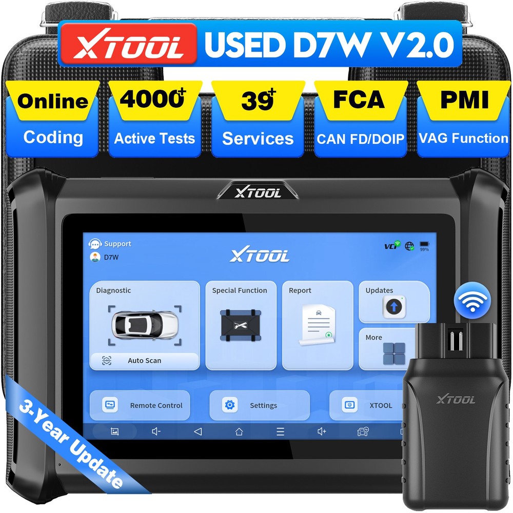 2025 XTOOL D7W V2.0 All System Diagnostic Bidirectional Scanner Key Programmer