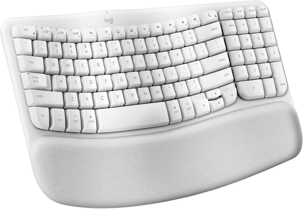 Logitech Wave Keys Bluetooth Wireless Ergonomic Keyboard,for Mac - Off White