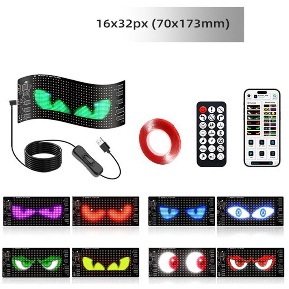 Flexible Addressable Pattern Scrolling Display RGB LED Matrix Pixel Panel USB 5V