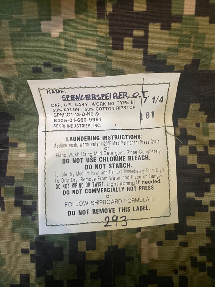 Cap, US Navy, Working Type III