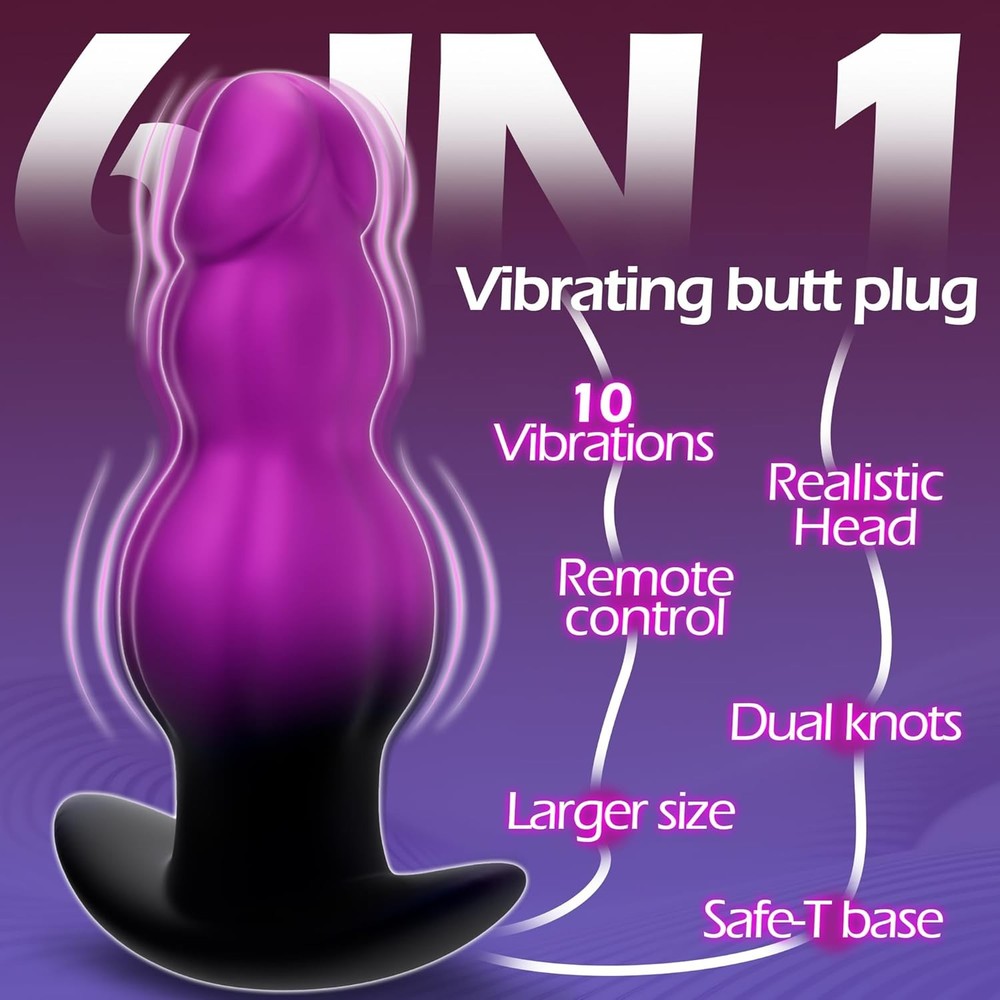 6.7" Large Vibrating Butt Plug Prostate Massager Anal Vibrator, Large Butt Plug