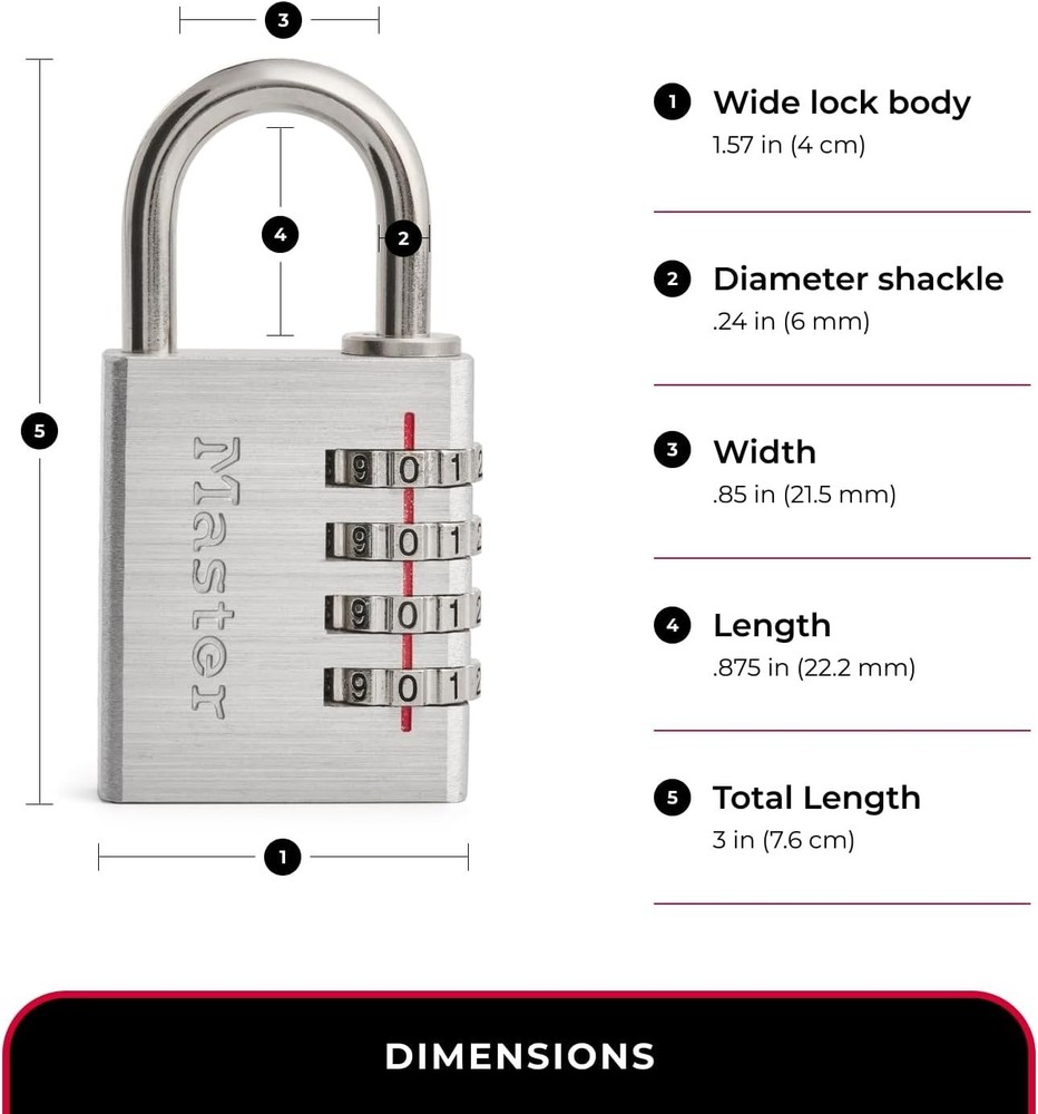 643D Set Your Own Combination Padlock, 1 Pack, Silver