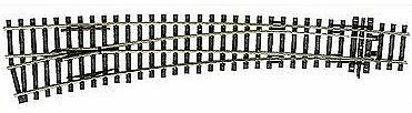 Peco SL87 HO Scale Code 100 Curved Double Radius Turnout -- Left Hand, Insulfrog