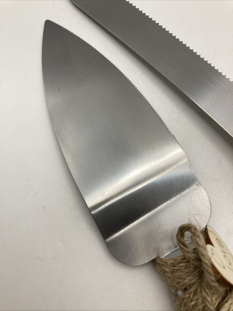 Rustic Wedding Cake Knife Server Set Pizza Pie Serving Utensils for Parties