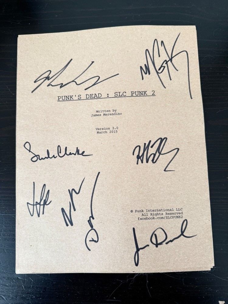 SLC Punk 2: Punk's Dead Signed Script