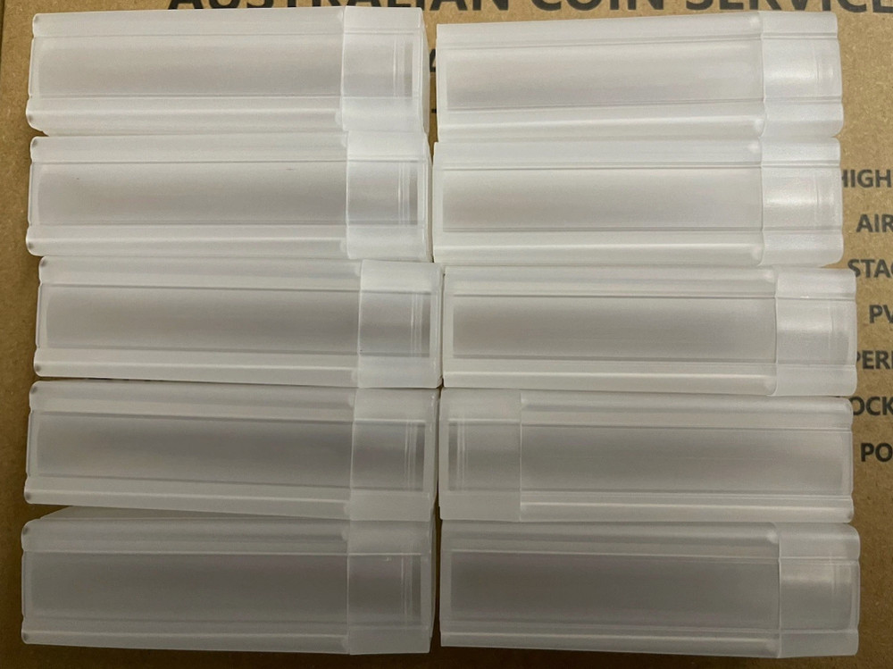 COIN ROLL TUBES ~ for AUSTRALIAN $2 COIN ~ PVC free ~ STACKABLE ~ AIRTIGHT ~
