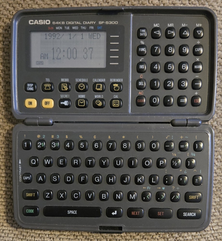 Casio Digital Diary/Organizer SF-5300 - works GREAT! Keep data Private & Secure