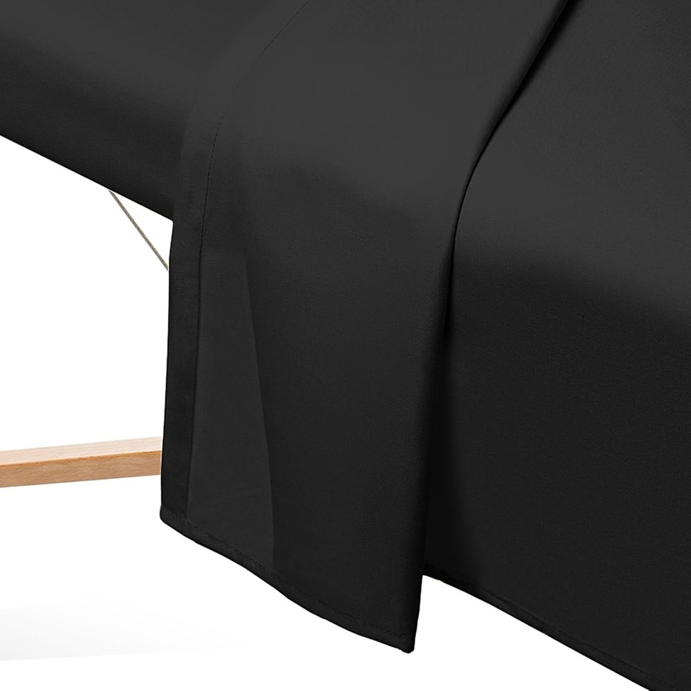 Black Microfiber Massage Table Sheet Set - Breathable & Durable Design