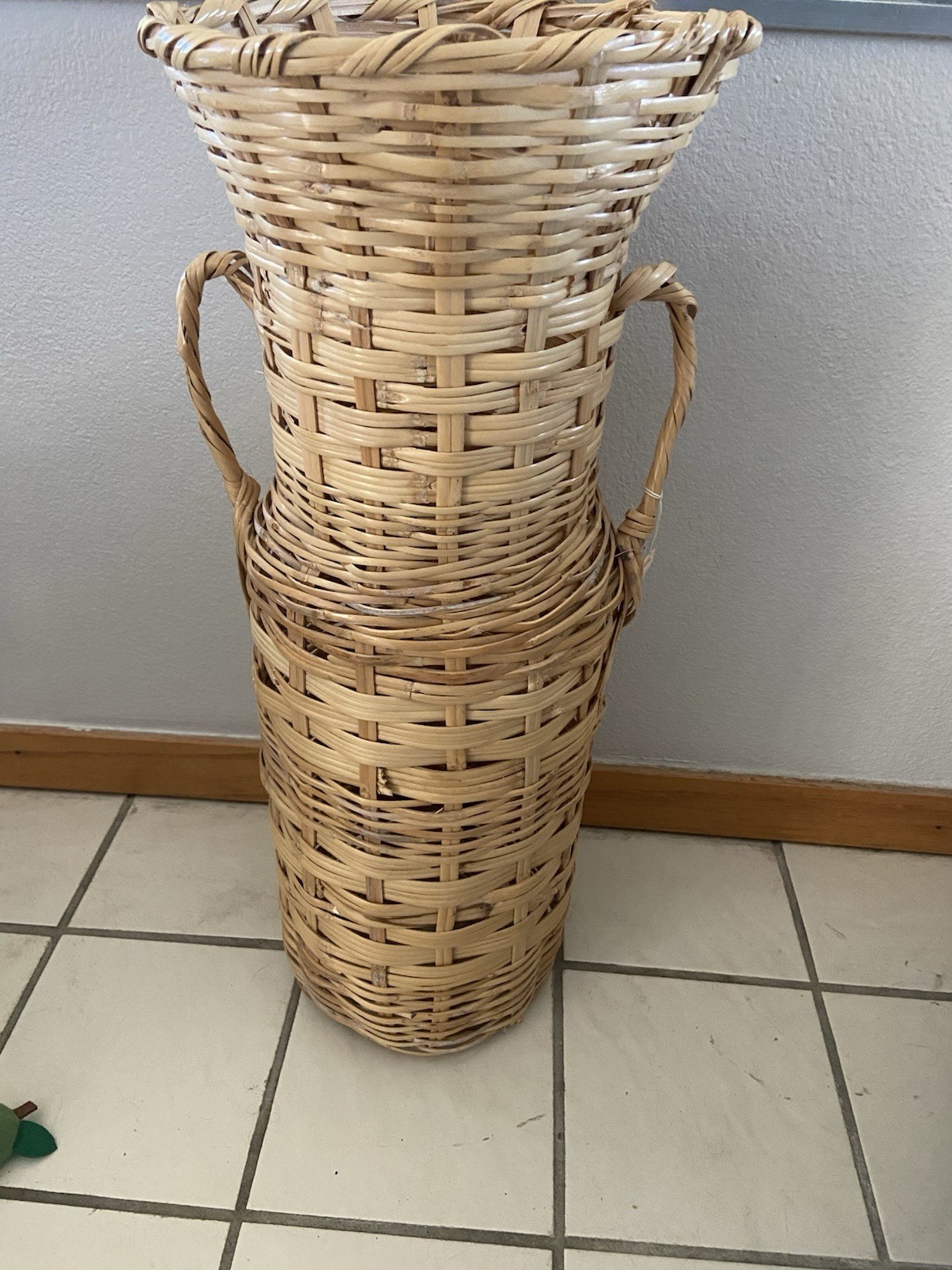 Vintage Boho Cane WalkingStick Umbrella Entryway Decoration Accent Wicker Rustic