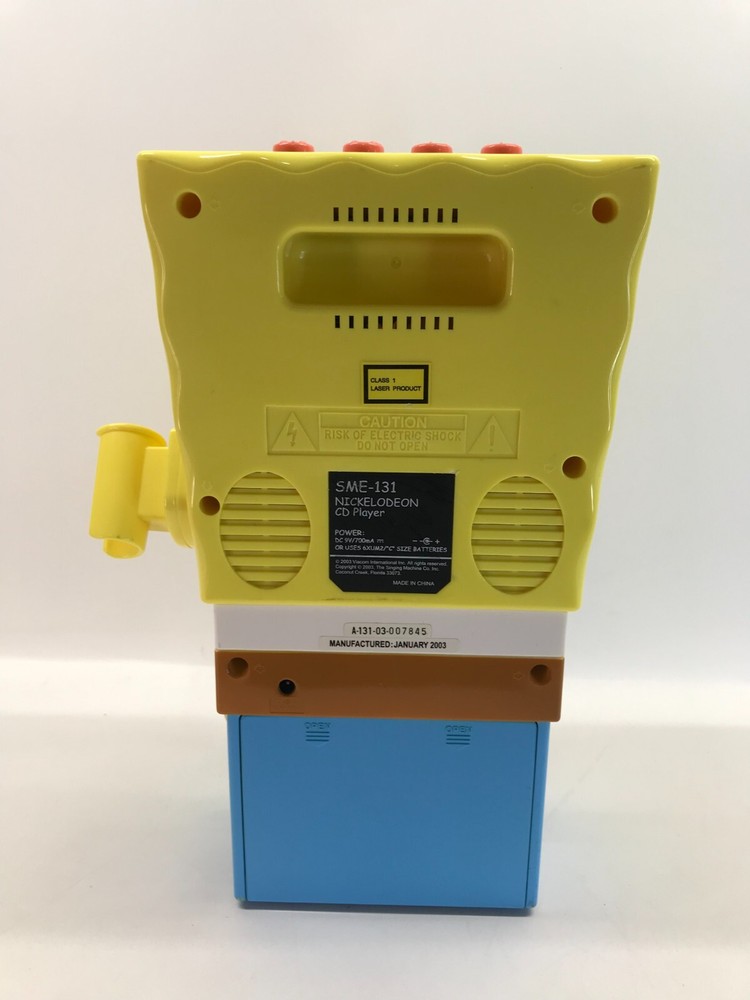 spongebob karaoke cd player 2003 rare - missing microphone - tested