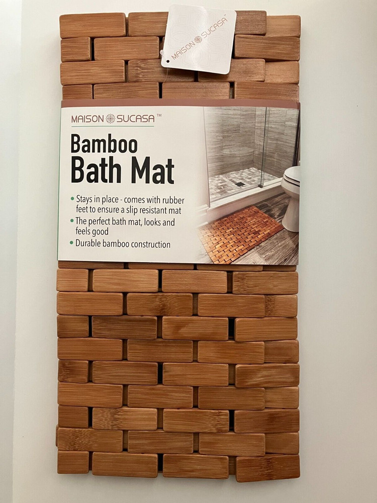 Maison Sucasa Bamboo Bath Mat New