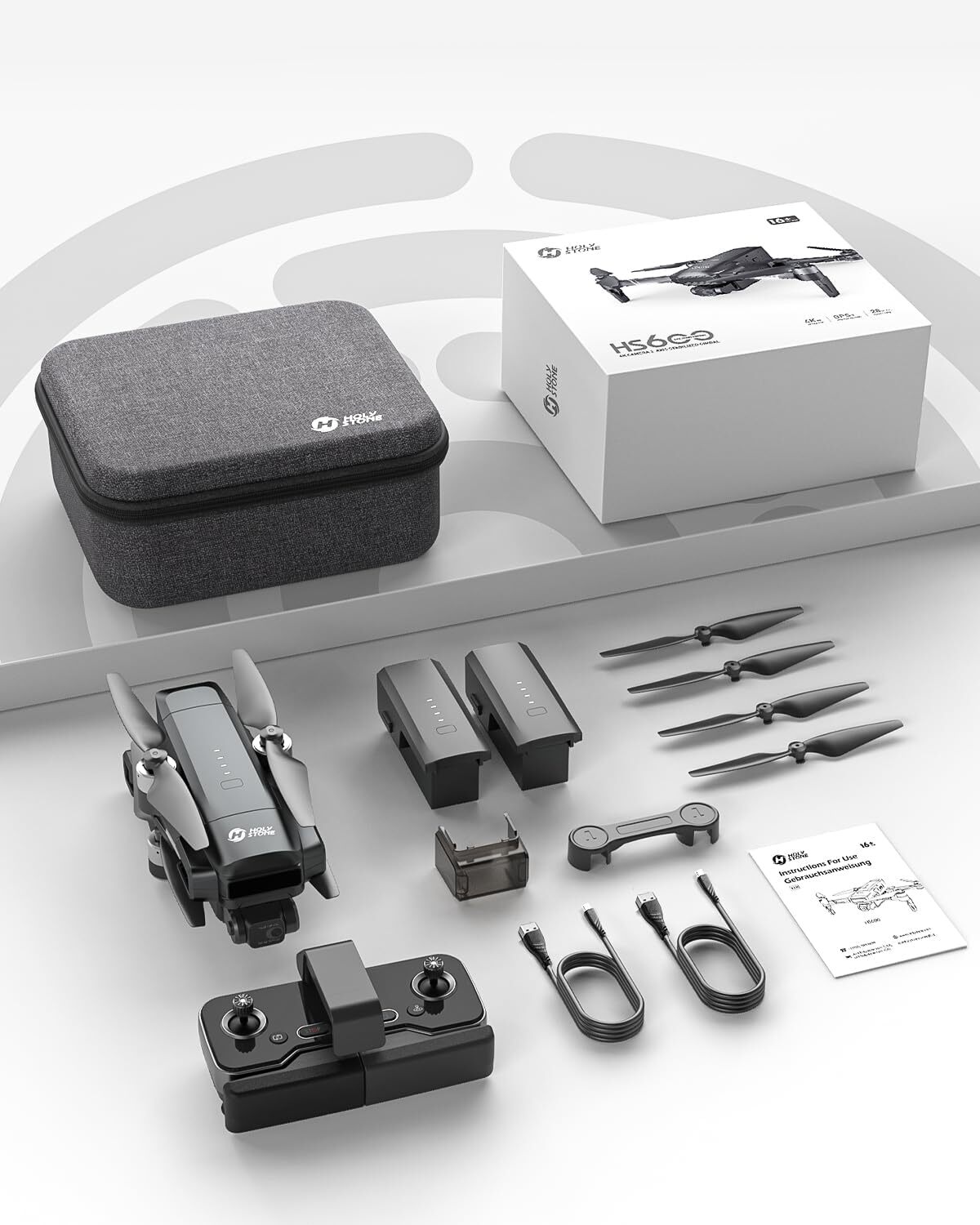 Holy Stone HS600 2-Axis Gimbal Drone with 4K EIS Camera 5G Brushless Motor 56Min