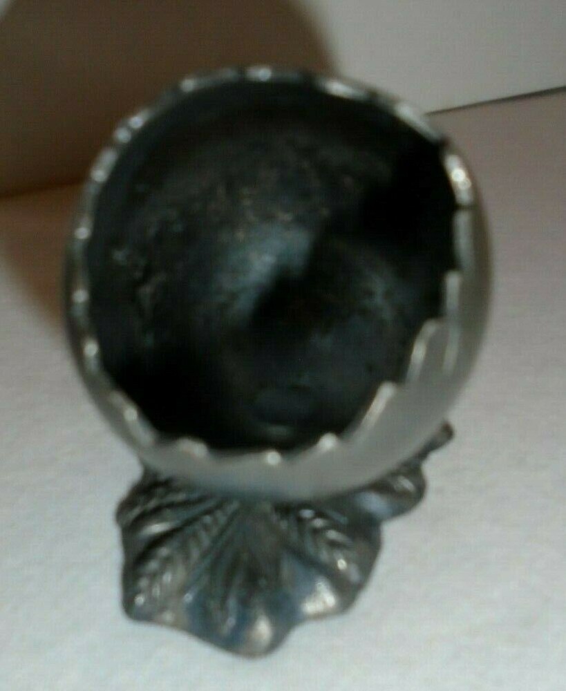 Egg Toothpick Holder Wheat Base Silver Plate 3"x2" Base, 2.5" Tall VTG FREE SHIP