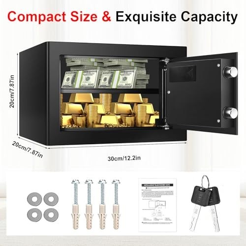 Fireproof Waterproof Safe Box for Home, Digital Security with Combo Lock & Shelf