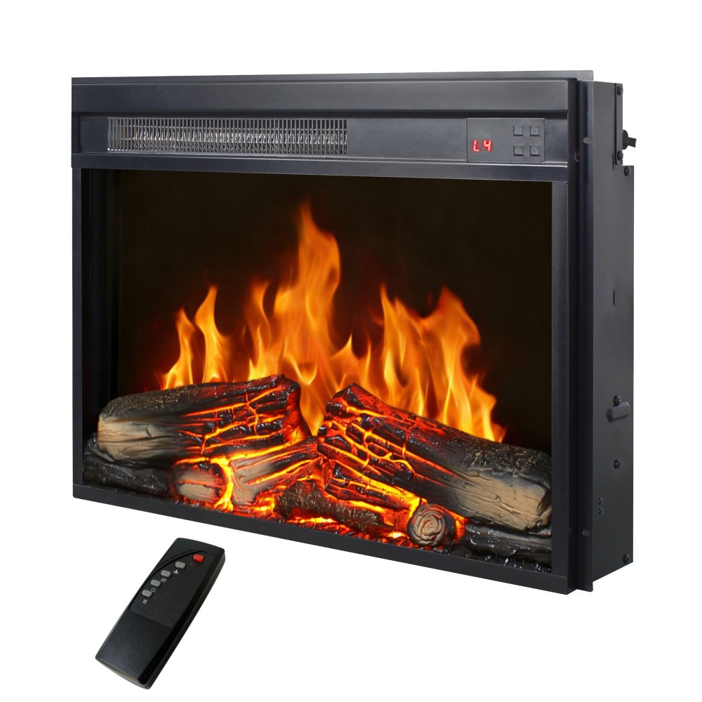 Fireplace with log set Features flame effect Timer function Overheat protection