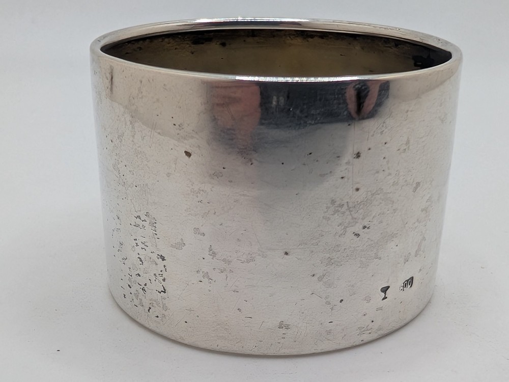 Antique German 800 Silver Napkin Ring "E" initial engraving, as is