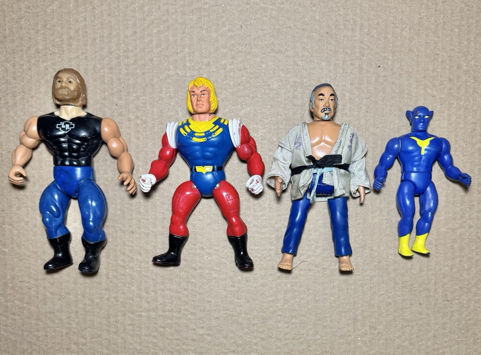 Vintage 80s Pace Toys Earth Force & Remco Figures Lot Karate Kid AWA Wrestler